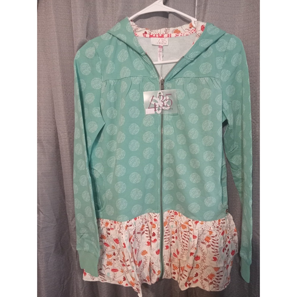 Matilda Jane Hansel Hoodie 16 Teen Girl Sweatshirt POCKETS Ruffle Full Zip New